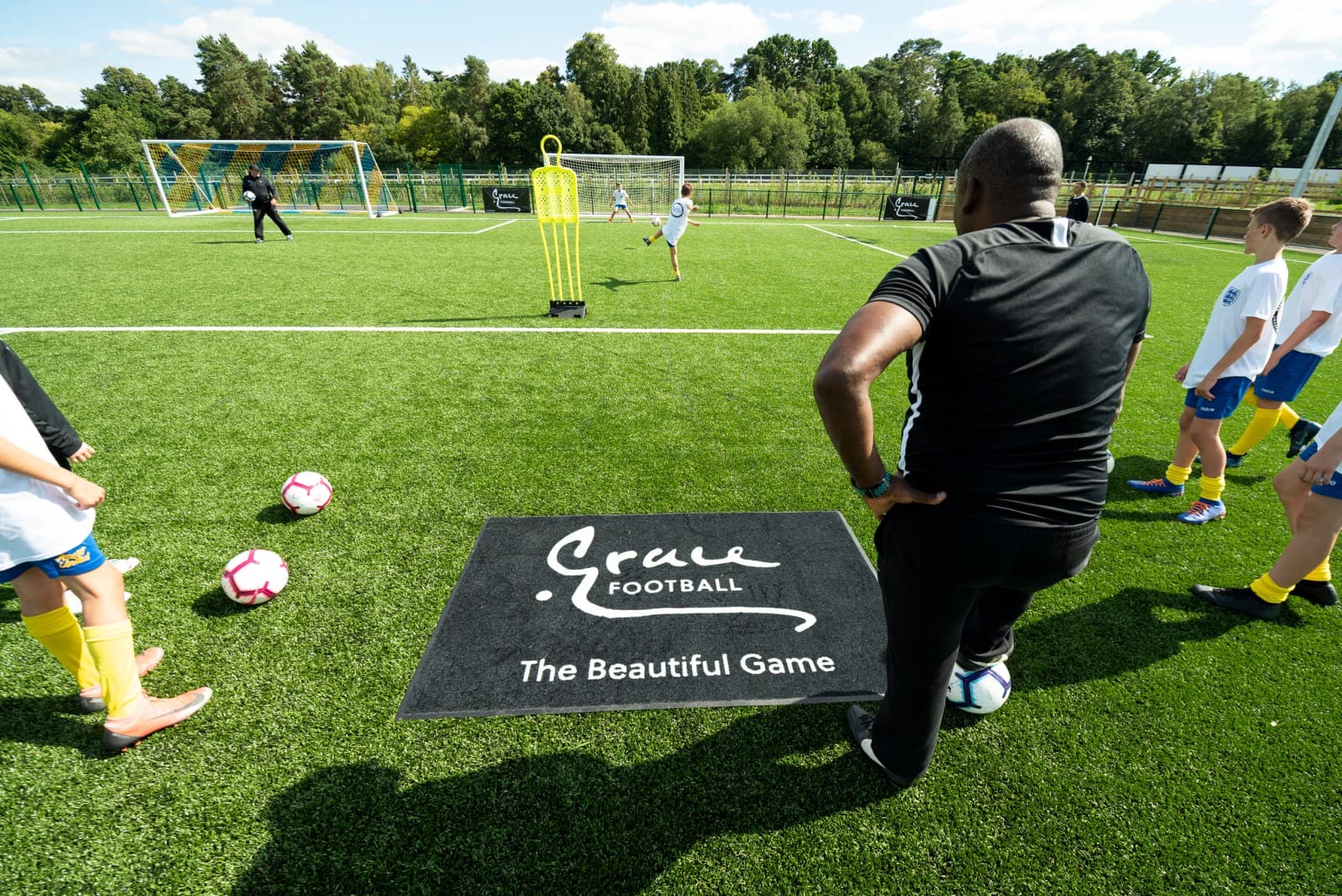 Grace Football academy training session on the pitch
